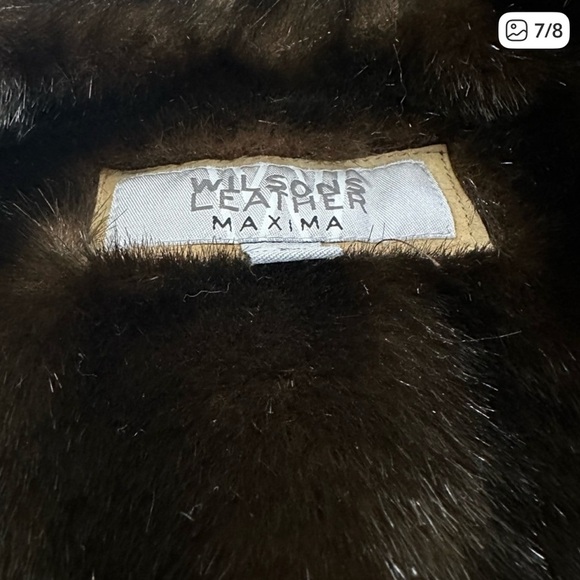 Wilson Vintage 100% Suede Leather Tan Faux Mink Fur Jacket - Picture 5 of 6